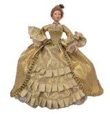 (image for) Handpainted Porcelain Doll in Gold Lame' Ballgown