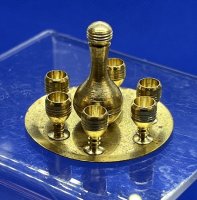 (image for) Vintage Brass Wine and Goblets