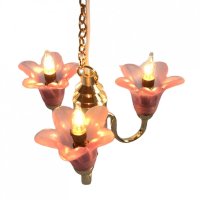 (image for) 3 Arm Pink Flower Chandelier by Heidi Ott