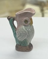 (image for) Handpainted Pink And Green Porcelain Parrot Pitcher