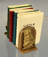 (image for) Sail Boat bookends with four books