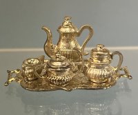 (image for) Coffee and Tea Set on Tray (Silver)