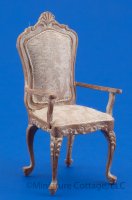 Beige Oak Faux Finish Dining Chair with Arms