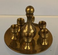 (image for) Brass Wine Server with Decanter and Goblets