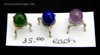 (image for) Gem Stone Eggs with Silver Cast Stands