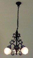 (image for) CK3011 Black 3-Arm Filigree Chandelier