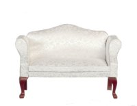 (image for) QA Loveseat, White/Mahogany