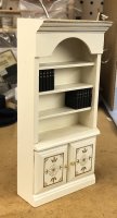 (image for) White Bookcase with Decorative Door Fronts