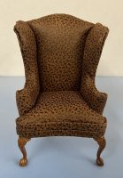 (image for) Brown Suede Wing Back Chair