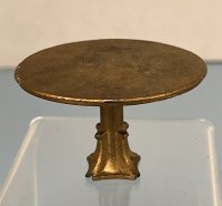 (image for) Antique Tootsie Toy Gold Metal Round Table