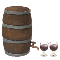 (image for) Wine Barrel w/Glasses