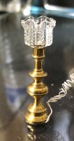 Brass Lamp with Blown Glass Shade