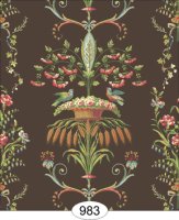 (image for) Neoclassical Wheat Bird Floral - Brown