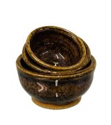 (image for) Mixing bowls that are thrown pottery with earthtone glaze