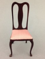 (image for) Mahogany Chair with Pink Cushion