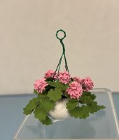 (image for) Hanging Basket of Pink Geraniums