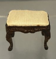 (image for) 1/24th Early Walnut Footstool with Cushion