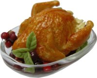 (image for) Small Turkey in Glass Dish