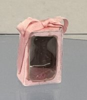 Chocolate Bunny in a box with silk ribbon bow on top