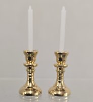 (image for) Pair of Brass Candlesticks with Candles