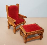 (image for) Wooden Chair and Footstool