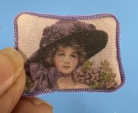 (image for) Lady in fancy hat with purple edging