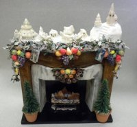 (image for) Christmas Fireplace with Electrified Village on Top