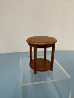 (image for) Walnut Finish Round Side Table