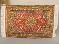 (image for) Cream Rug with Red and Gold