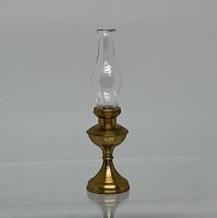 (image for) Brass Candlestick with Glass Hurricane Chimney (Globe)