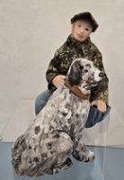 (image for) Handpainted Kneeling Huntsman And His Dog