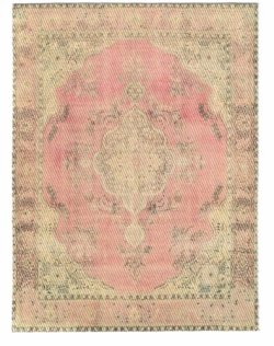 (image for) Miniature Pink Faded Shabby and Worn Look Rug
