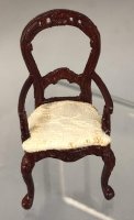 (image for) 1/24th Mahogany Armchair with White Cushion