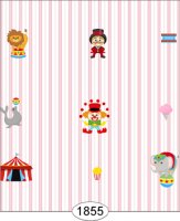 (image for) Circus Clowns Stripe - Pink