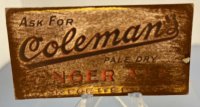 Tin Sign Coleman's Ginger Ale