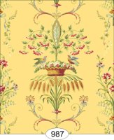 (image for) Neoclassical Wheat Bird Floral - Yellow
