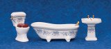 Bathroom Set, Blue Floral (image for) Bathroom Set, Blue Floral