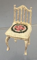 (image for) Very nice half scale chair with petit point cushion