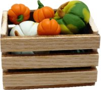 (image for) Pumpkins and Gourds in White Washed Crate