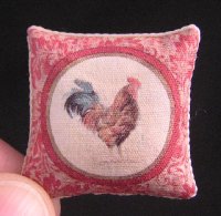 (image for) Rooster Pillow with Red Floral