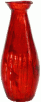 (image for) Ridged Red Glass Bud Vase