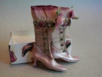 (image for) Pink Plaid Boots with Ribbon Trim