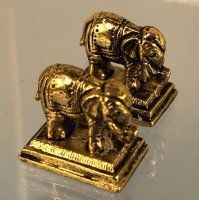 Antique Gold Finish Elephant Bookends