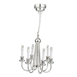 LED - 6 arm Silver Chandelier