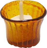 (image for) Orange Votive candle holder and white votive candle