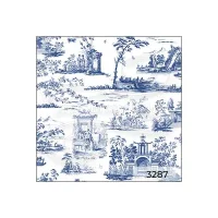 (image for) ORIENTAL TOILE BLUE ON WHITE BACKGROUND - ROSE HILL
