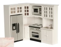 (image for) Kitchen Set of 4 White Marble