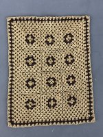 Ecru and Brown Crocheted Afghan