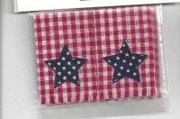(image for) Blue Stars on red/white gingham background