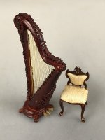 (image for) 1/24th Mahogany Harp and Chair